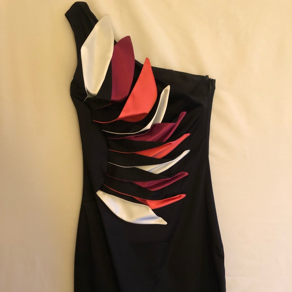 One Shoulder Black Dress - Size 6 runs S